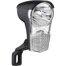 Büchel 50170 Dynamo-Scheinwerfer Frontlicht Uni LED, 15 Lux, Frontleuchte + Halterung, Schalter, schwarz - Schwarz