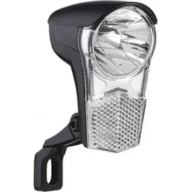 Büchel 50170 Dynamo-Scheinwerfer Frontlicht Uni LED, 15 Lux, Frontleuchte + Halterung, Schalter, schwarz - Schwarz