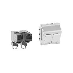 GGK 6643 GGK Datenanschlussdose DA-2-270-9006, 45x45mm, 2 Port, Cat6A, 270 Grad, alu M45-1-Datendose M451Datendose