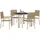 vidaXL Garten Essgruppe 5 pcs Beige Poly-Rattan
