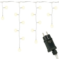 400 LED warm weiß Lichterkette Eisregen Eiszapfen Trafo Timer Weihnachtsdeko