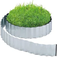 Relaxdays Rasenkante, Silber, Metall, 0.2x16x1500 cm, Gartenzubehör, Hochbeete