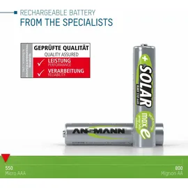 Ansmann HR03 Solar maxE Micro 550 mAh 1,2V NiMH 2 Stück