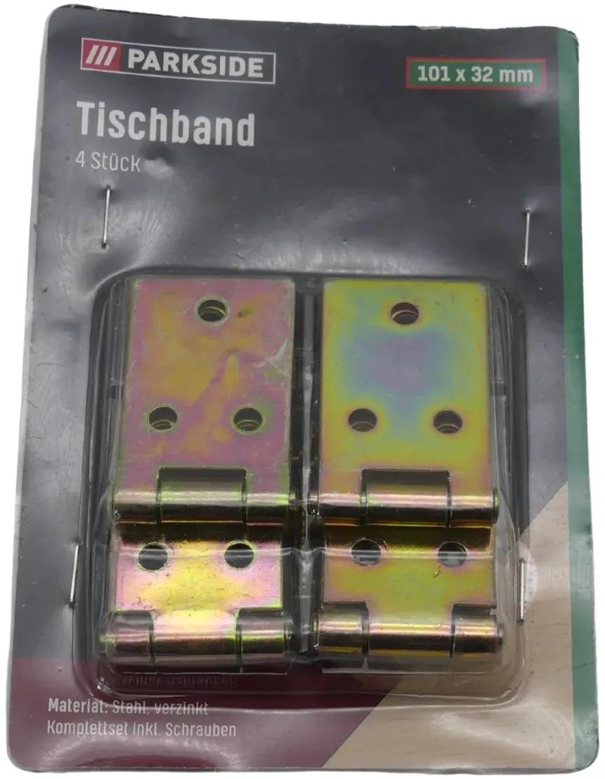 PARKSIDE Tischband Scharniere verzinkt Stahl verzinkt Komplettset inkl. Schra...