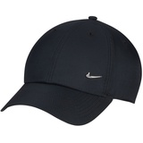 Nike Club Unstructured Metal Swoosh Cap in black/metallic silver, S/M