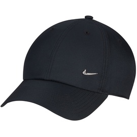 Nike Club Unstructured Metal Swoosh Cap in black/metallic silver, S/M