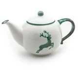 Gmundner KERAMIK Teekanne glatt Füllmenge : 1.5 Liter grüner Hirsch Geschirr, handgemacht in Österreich