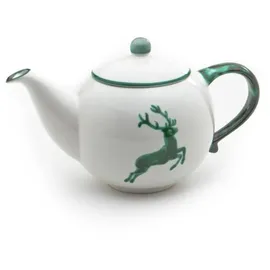 Gmundner KERAMIK Teekanne glatt Füllmenge : 1.5 Liter grüner Hirsch Geschirr, handgemacht in Österreich