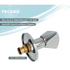 tecuro Hahnoberteil Sanitäroberteil 1/2 Zoll mit Griff und Rosette für Unterputz-Ventile Blau/Rot