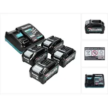 Makita Power Source Kit 40 V max. mit 4x BL 4040 Akku 4,0 Ah XGT 4x 191B26-6 + DC 40 RA Schnell Ladegerät XGT LXT ( 191E07-8 )