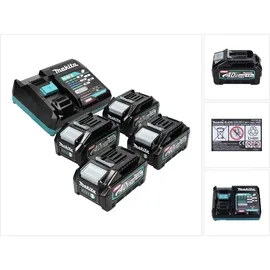 Makita Power Source Kit 40 V max. mit 4x BL 4040 Akku 4,0 Ah XGT 4x 191B26-6 + DC 40 RA Schnell Ladegerät XGT LXT ( 191E07-8 )