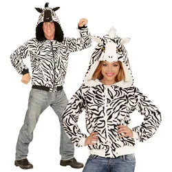 Flauschige Zebra Kuscheljacke - S-M