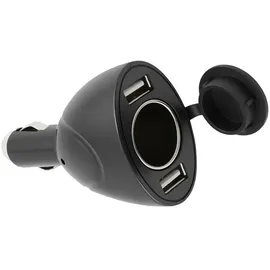 Aukson B65C Auto Ladegerät 2x USB Zigarettenanzünder Verteiler 12–24V schwarz