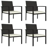 vidaXL Gartenstuhl 59,2 x 67,7 x 38,2 cm schwarz 4 St.