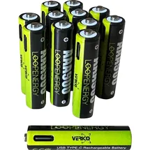 Verico Li-Ion-Akku Loop Energy AAA, mit USB-C Buchse, 12er Pack