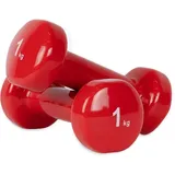 Matchu Sports Vinyl Kurzhantel Set 0,5/1/2/3/4/5 kg Gymnastikhanteln rot