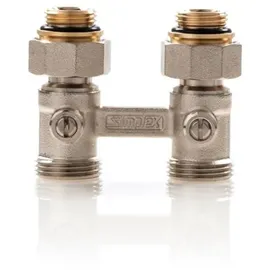 Simplex Hahnblock D1/50 Standard Durchgangsform für Heizkörper 1/2 Zoll