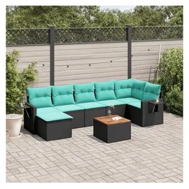 vidaXL Gartensofa-Set 8-tlg. Loungesofa schwarz