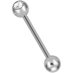 Karisma Intimpiercing Zungenpiercing Piercing Hantel Titan G23 Kristall Kugel 5mm - Weiss TJRB - 16.0 Millimeter