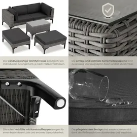 Tectake Bellaria Aluminium Rattan Lounge grau