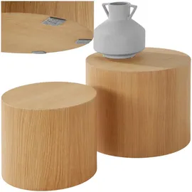 Tectake Danny Braun Eichenoptik 2er Set 50 x 50 x 45 cm