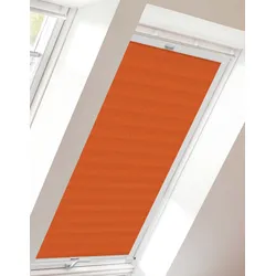 Dachfensterplissee SUNLINES "StartUp Style Crepe", orange (orange, weiß), B:97,4cm H:115,9cm, Obermaterial: 100% Polyester, Plissees, mit Führungsschienen