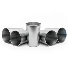 Intirilife Edelstahl Becher 0,17 l Silber 5 St.