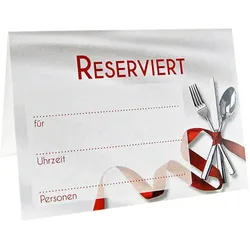25x Tischaufsteller "Reserviert" aus Papier 10.5x15cm