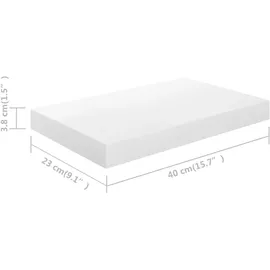 vidaXL Wandregal 40 x 23 x 3,8 cm Hochglanz-Weiß