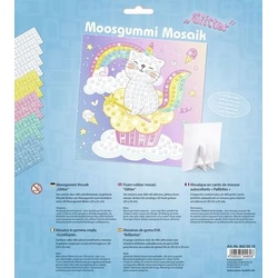URSUS Kinder-Bastelsets Moosgummi Mosaiken Glitter Kittycorn, Bastelset aus Moosgummi-Stickern, ca. 25x25cm