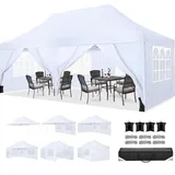 TOOLUCK Faltpavillon 3X6, Pavillon 3x6m Wasserdicht Stabil Winterfest, Faltbar Partyzelt mit 6 Seitenwänden & 4 Sandsack Pop up Gartenpavillon Anti-UV für Hochzeiten, Freien, Lichtblau