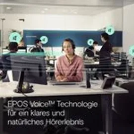 epos IMPACT 1061T ANC Stereo-Headset - MS-Teams-Version, Bluetooth (BTD 800a Adapter), BrainAdaptTM-Technologie, EPOS AITM, Adaptives Active Noise-Cancelling, inkl. Ladestation