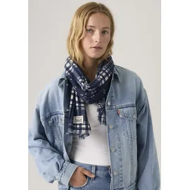 Levi's Schal "LV Schal LIGHTWEIGHT", Damen, blau (marlena scarf navy b), Strick, Baumwolle, gestreift, Modetücher Schal, im Ringeldessin