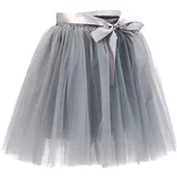 Tüllrock Damen Tüll Röcke Tütü Tutu Erwachsene Rock Tüll Petticoat Unterrock Tüllröcke Kurz Karneval Ballett Tutu Kostüm Tütüs Fasching Tüllrock Prinzessin Tüllröckchen 50er Rockabilly Petticoat Grau - Taille 65-120 CM, Länge 50 CM