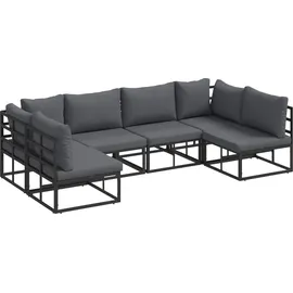 vidaXL Garten-Lounge-Set 6-tlg. schwarz