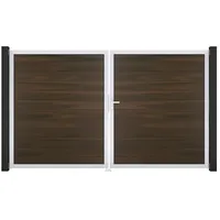 GROJA Gartentor 300 x 180 cm Walnuss/Aluminium