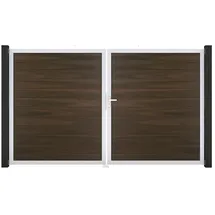 GROJA Gartentor 300 x 180 cm Walnuss/Aluminium