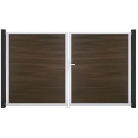 GROJA Gartentor 300 x 180 cm Walnuss/Aluminium