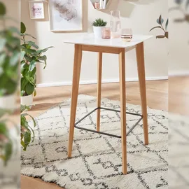 FineBuy Stehtisch 60x110x60 cm Weiß Bartisch Skandinavisch Eiche Tisch