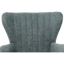 Mendler Lounge-Sessel HWC-K37 Chenille 75 x 80 x 78 cm blau-grün mit Kissen