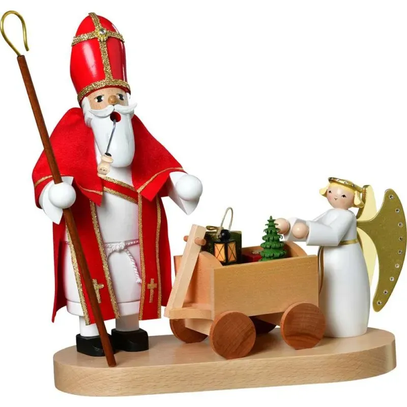 KWO Erzgebirge Räuchermann Heiliger St. Nikolaus mit Christkind