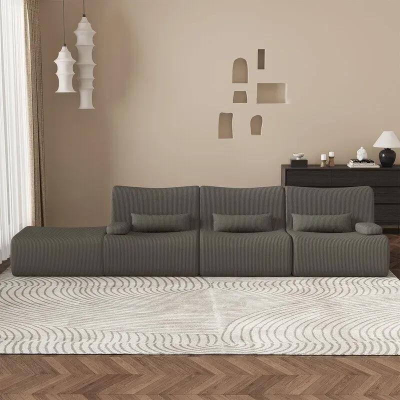GTIMEX Ecksofa mit Schlaffunktion 250 x 170 x 76 cm, L-förmige Couch aus Cord,Memory-Schaumstoff, Tiefer Sitzfläche, Modulares Sofa mit Chaiselongue für Wohnzimmer und Schlafzimmer,Dunkelgrau