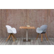 Niehoff Bistro Edelstahl - 120 x 81 cm Teak natur