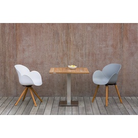 Niehoff Bistro Edelstahl - 120 x 81 cm Teak natur