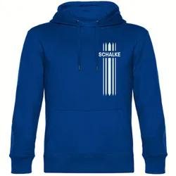 multifanshop Kapuzen Sweatshirt - Schalke - Streifen - Druck weiß - Hoodie