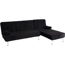 MCW Schlafsofa MCW-K22, Couch Ecksofa Sofa, Liegefläche links/rechts Schlaffunktion 236cm ~ Samt schwarz