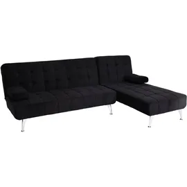 MCW Schlafsofa MCW-K22, Couch Ecksofa Sofa, Liegefläche links/rechts Schlaffunktion 236cm ~ Samt schwarz