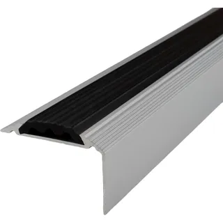Wiesemann - Treppenprofil 46x30x1200 mm Silber mit Einlage Treppenkante Aluminium Aluminiumprofil Winkel