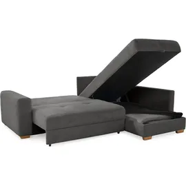 luma-home Eckcouch Cord 2-Sitzer Dunkelgrau