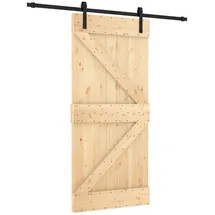 vidaXL Schiebetür rechts 95 x 210 cm Braun/Schwarz
